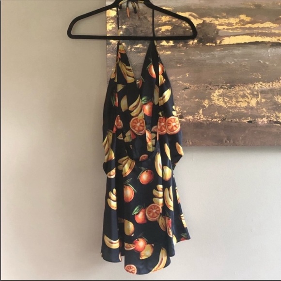 L’Academie Fruit Print Mini Dress in Navy NWOT - Picture 7 of 8